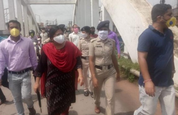 Mask-Enforcement drive in Bishalgarh supervised by Sipahijala DM on Saturday 